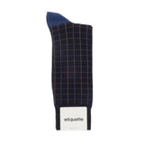 Mens Socks - Windowpane Men's Socks - Blue⎪Etiquette Clothiers