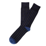 Mens Socks - Windowpane Men's Socks - Blue⎪Etiquette Clothiers