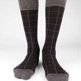 Mens Socks - Windowpane Men's Socks - Black⎪Etiquette Clothiers