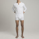 Mens Underwear - Men's Crosby Henley - White⎪Etiquette Clothiers