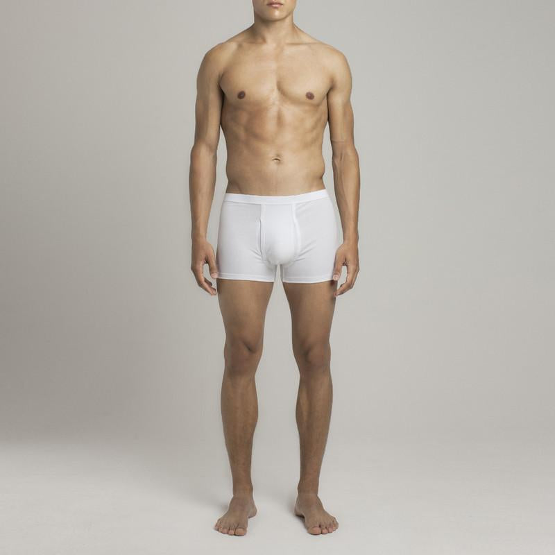 Mens Underwear - Men's Bond Trunks - White⎪Etiquette Clothiers