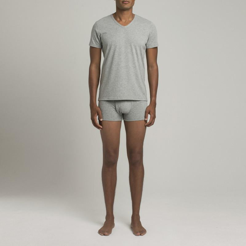 Mens Underwear - Men's Mulberry V Neck T Shirt - Grey⎪Etiquette Clothiers