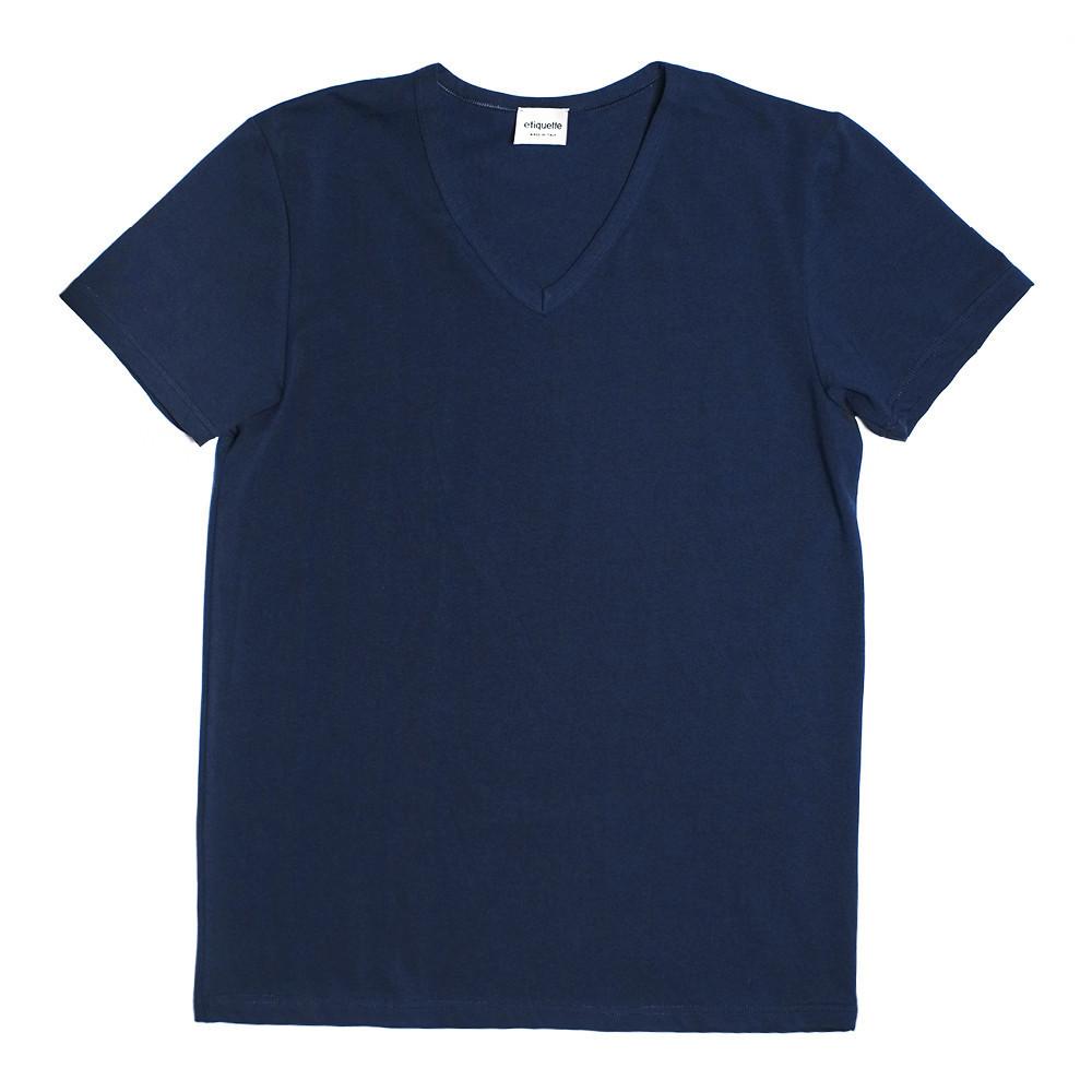 Mens Underwear - Men's Mulberry V Neck T Shirt - Blue⎪Etiquette Clothiers