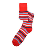Mens Socks - Crosswalk Stripes Knee High Men's Socks - Red⎪Etiquette Clothiers