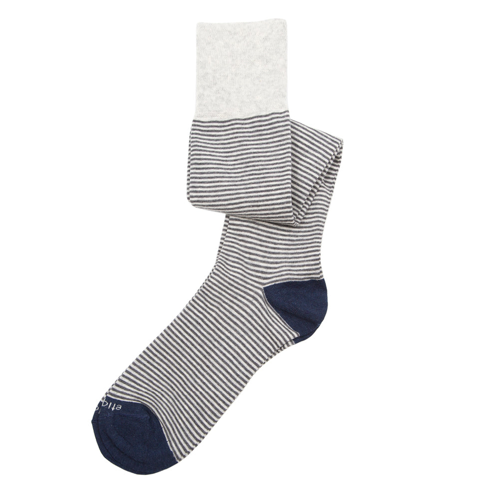 Mens Socks - Thousand Stripes Knee High Men's Socks - Grey⎪Etiquette Clothiers