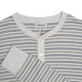 Mens Loungewear - Men's George Henley Crewneck Long Sleeve - Grey⎪Etiquette Clothiers