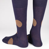 Mens Socks - Big Dots Men's Socks - Dark Blue⎪Etiquette Clothiers