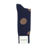 Mens Socks - Big Dots Men's Socks - Dark Blue⎪Etiquette Clothiers