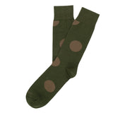 Mens Socks - Big Dots Men's Socks - Dark Green⎪Etiquette Clothiers