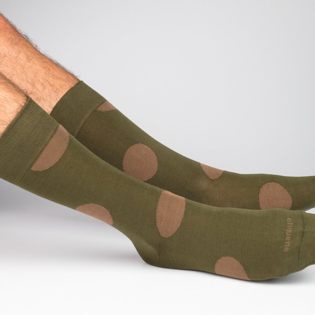 Mens Socks - Big Dots Men's Socks - Dark Green⎪Etiquette Clothiers
