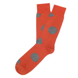 Mens Socks - Big Dots Men's Socks - Orange⎪Etiquette Clothiers