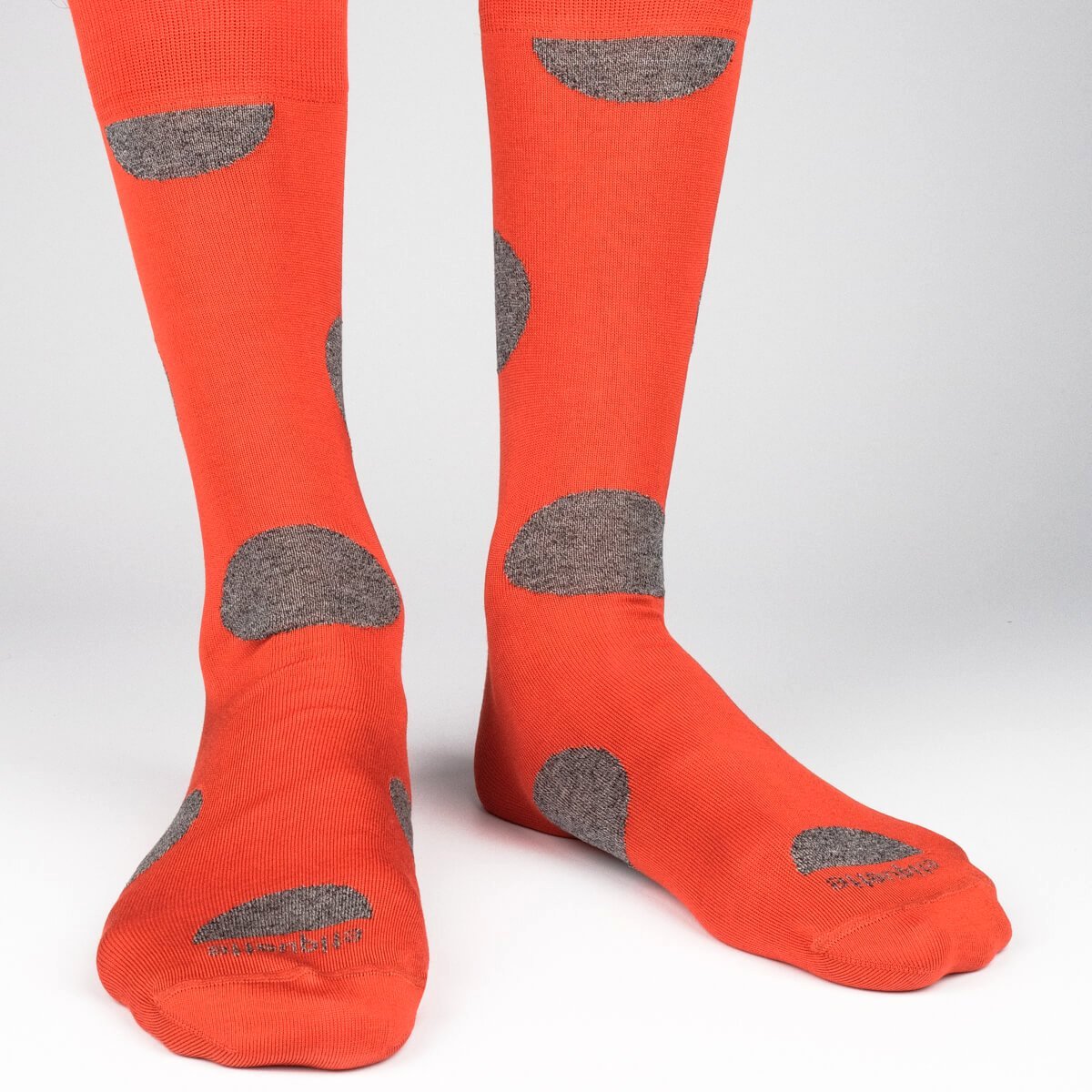 Mens Socks - Big Dots Men's Socks - Orange⎪Etiquette Clothiers