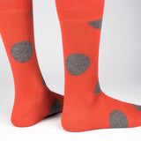 Mens Socks - Big Dots Men's Socks - Orange⎪Etiquette Clothiers