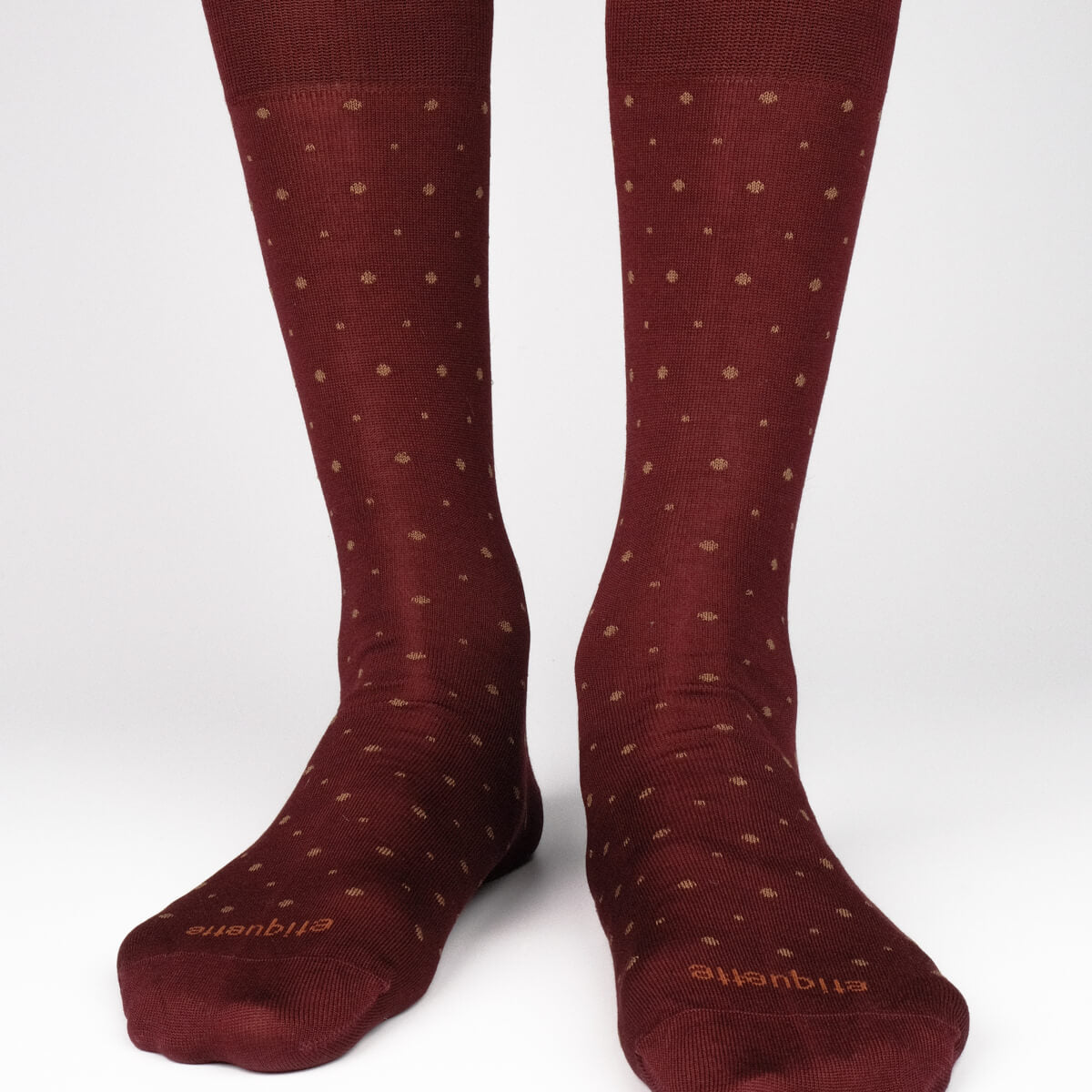 Mens Socks - Ball Point Men's Socks - Bordeaux⎪Etiquette Clothiers