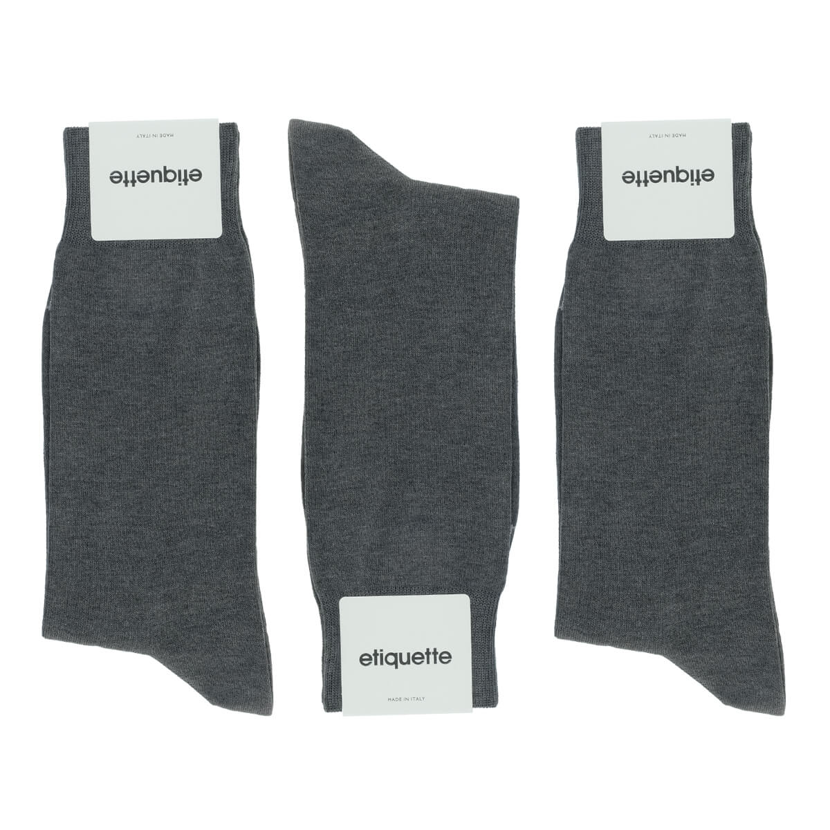 Mens Socks - Men's Crew Dress Socks 3 Pack - Dark Grey⎪Etiquette Clothiers