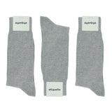 Mens Socks - Men's Crew Dress Socks 3 Pack - Light Grey⎪Etiquette Clothiers