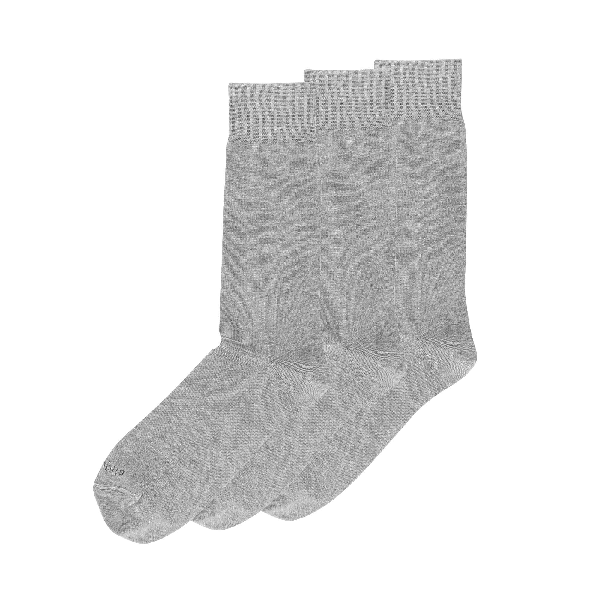Mens Socks - Men's Crew Dress Socks 3 Pack - Light Grey⎪Etiquette Clothiers