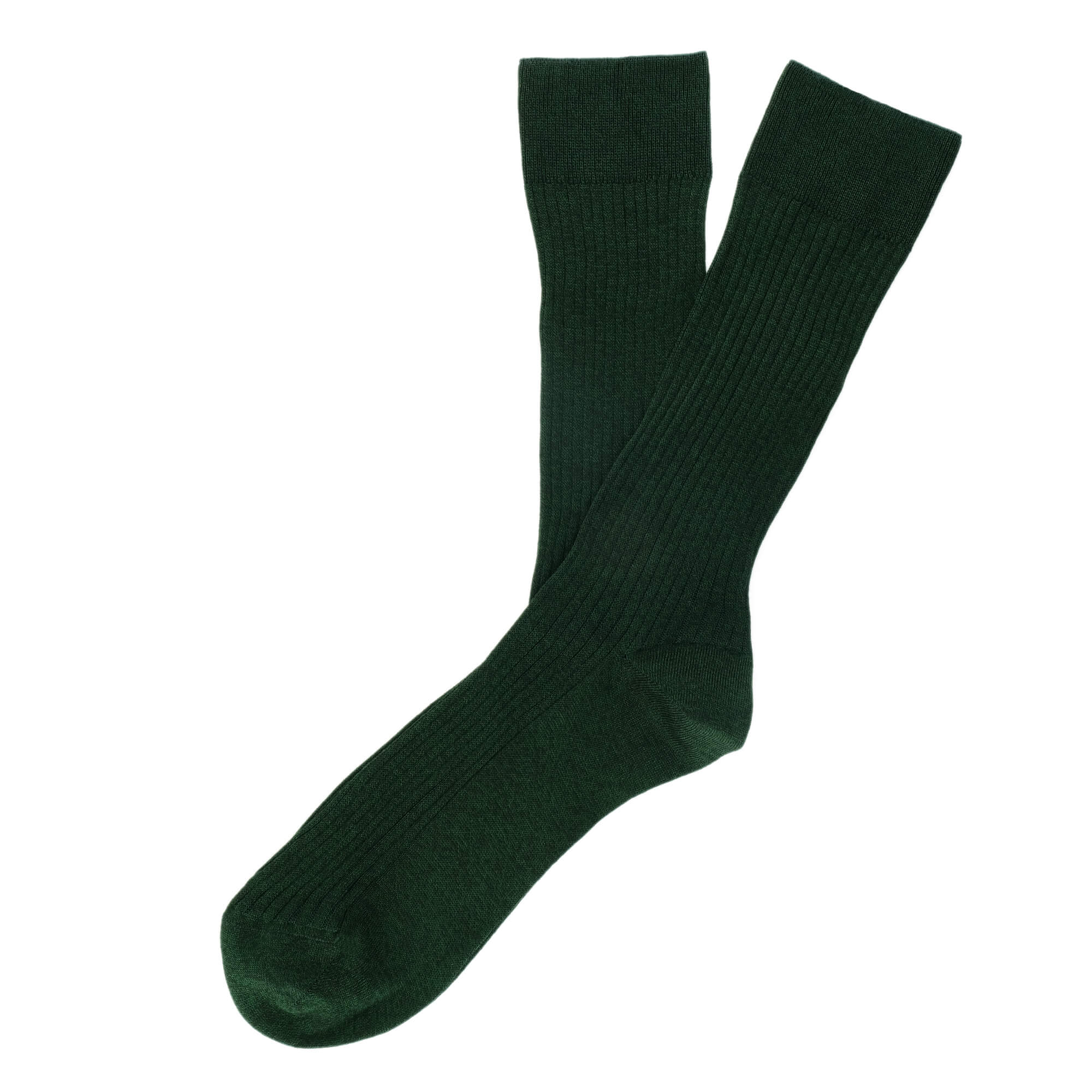 Mens Socks - Thousand Ribs Men's Socks - Green⎪Etiquette Clothiers