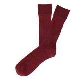 Mens Socks - Thousand Ribs Men's Socks - Bordeaux⎪Etiquette Clothiers