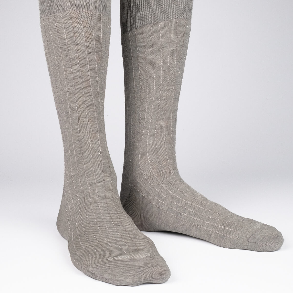 Mens Socks - Royal Ribs Metallic Stripes Men's Socks - Grey⎪Etiquette Clothiers