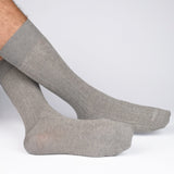 Mens Socks - Royal Ribs Metallic Stripes Men's Socks - Grey⎪Etiquette Clothiers