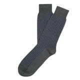 Mens Socks - Royal Ribs Metallic Men's Socks - Dark Grey⎪Etiquette Clothiers