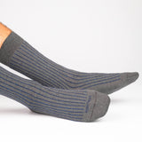 Mens Socks - Royal Ribs Metallic Men's Socks - Dark Grey⎪Etiquette Clothiers