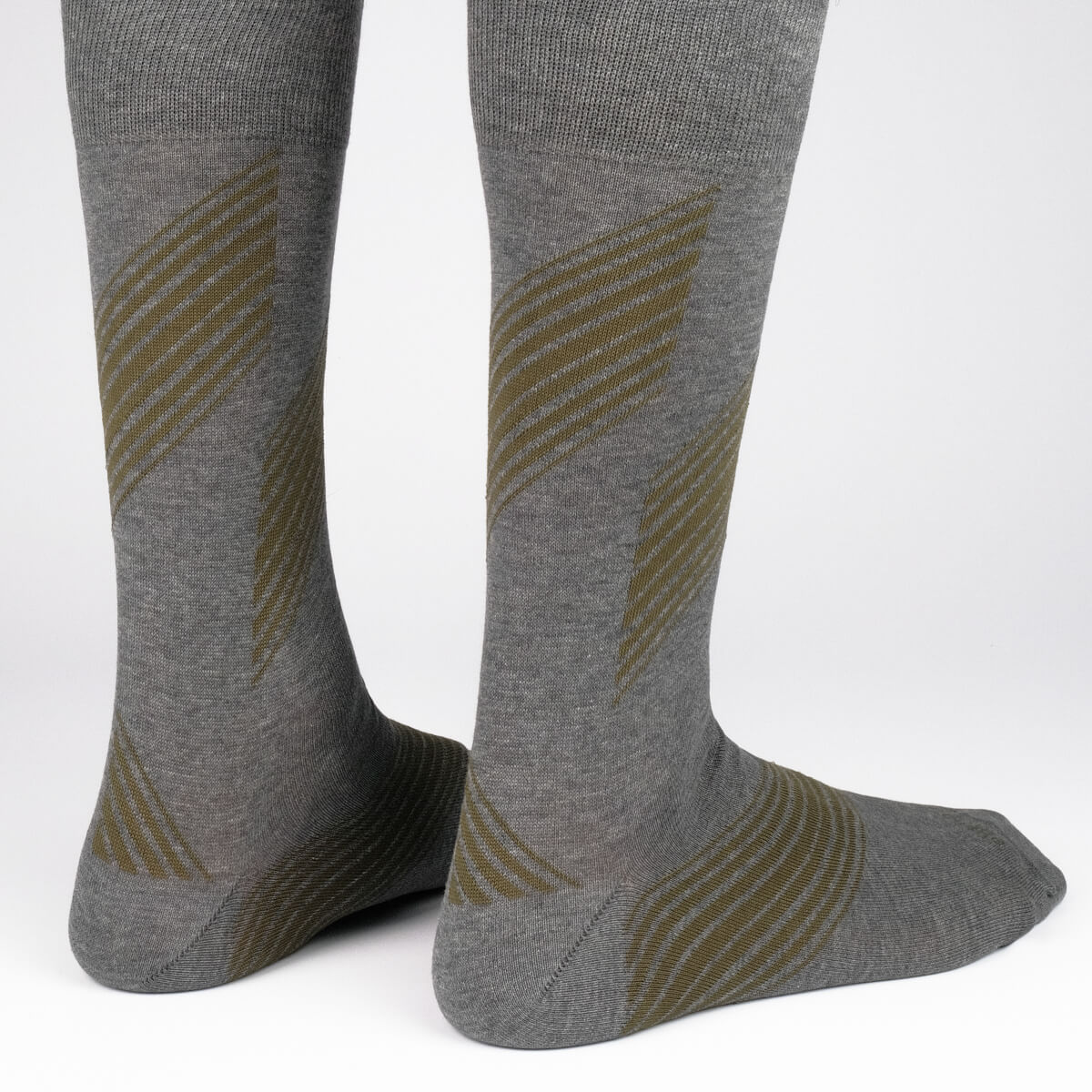 Mens Socks - Vented Stripes Men's Socks - Dark Grey⎪Etiquette Clothiers