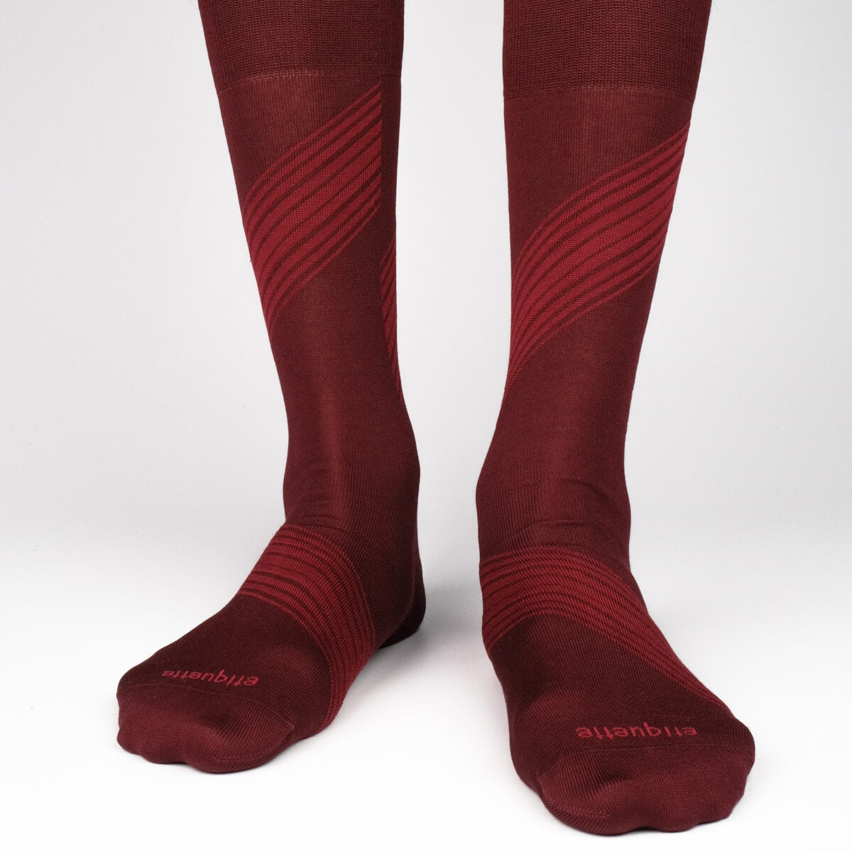 Mens Socks - Vented Stripes Men's Socks - Bordeaux⎪Etiquette Clothiers