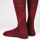 Mens Socks - Vented Stripes Men's Socks - Bordeaux⎪Etiquette Clothiers