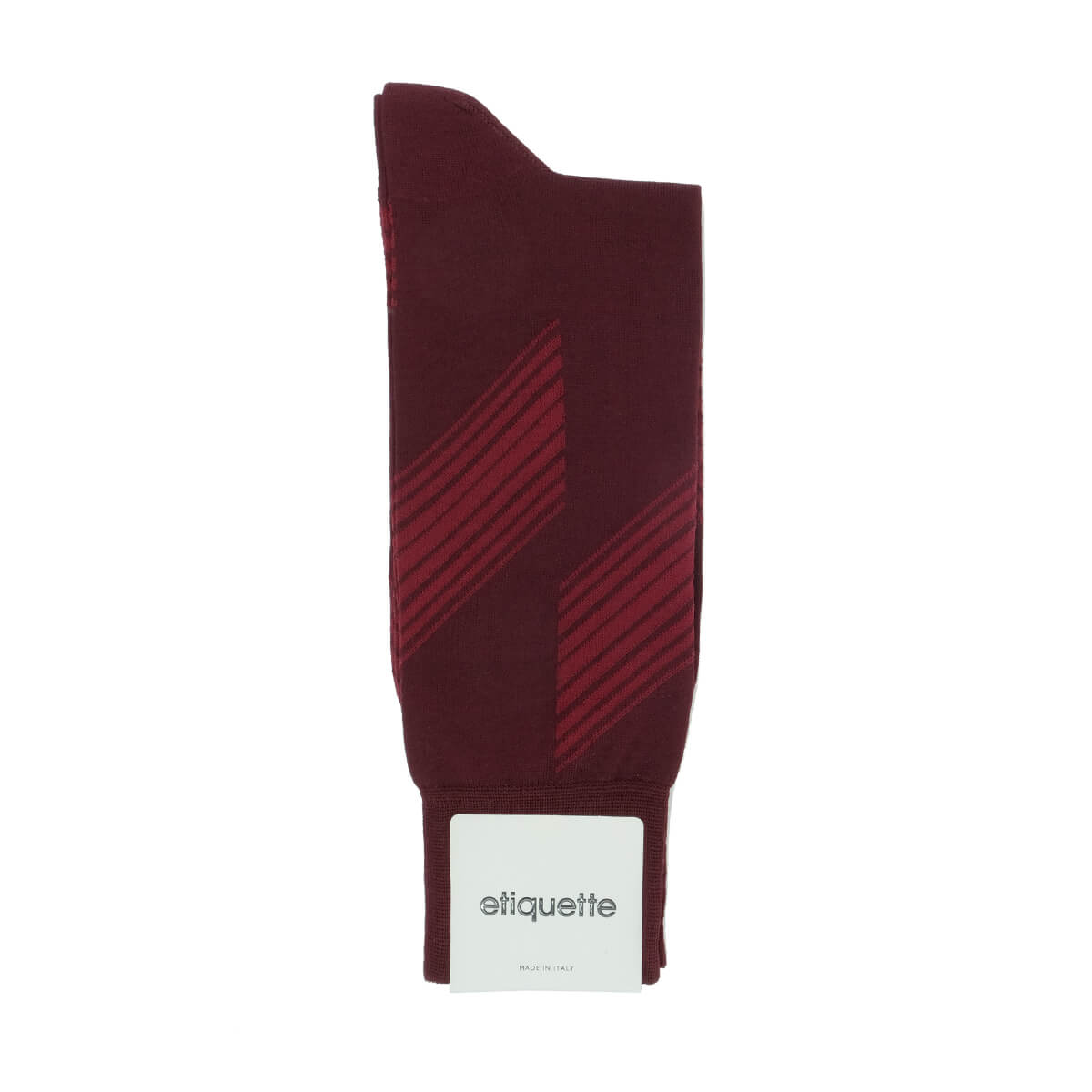 Mens Socks - Vented Stripes Men's Socks - Bordeaux⎪Etiquette Clothiers