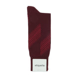 Mens Socks - Vented Stripes Men's Socks - Bordeaux⎪Etiquette Clothiers