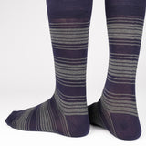 Mens Socks - Tokyo Stripes Men's Socks - Dark Blue⎪Etiquette Clothiers