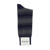 Mens Socks - Tokyo Stripes Men's Socks - Dark Blue⎪Etiquette Clothiers