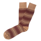 Mens Socks - Tokyo Stripes Men's Socks - Brown⎪Etiquette Clothiers