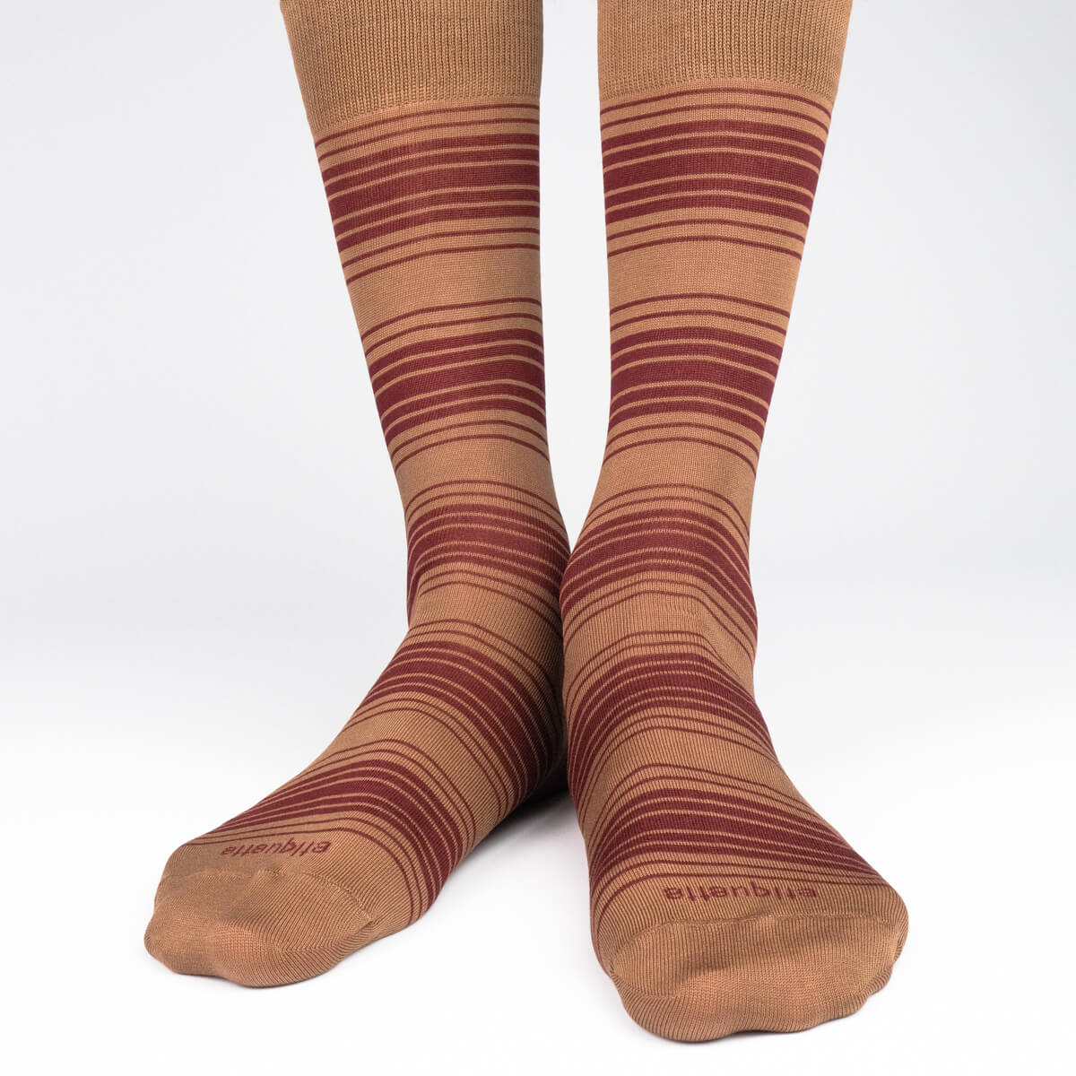 Mens Socks - Tokyo Stripes Men's Socks - Brown⎪Etiquette Clothiers