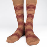 Mens Socks - Tokyo Stripes Men's Socks - Brown⎪Etiquette Clothiers
