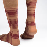 Mens Socks - Tokyo Stripes Men's Socks - Brown⎪Etiquette Clothiers
