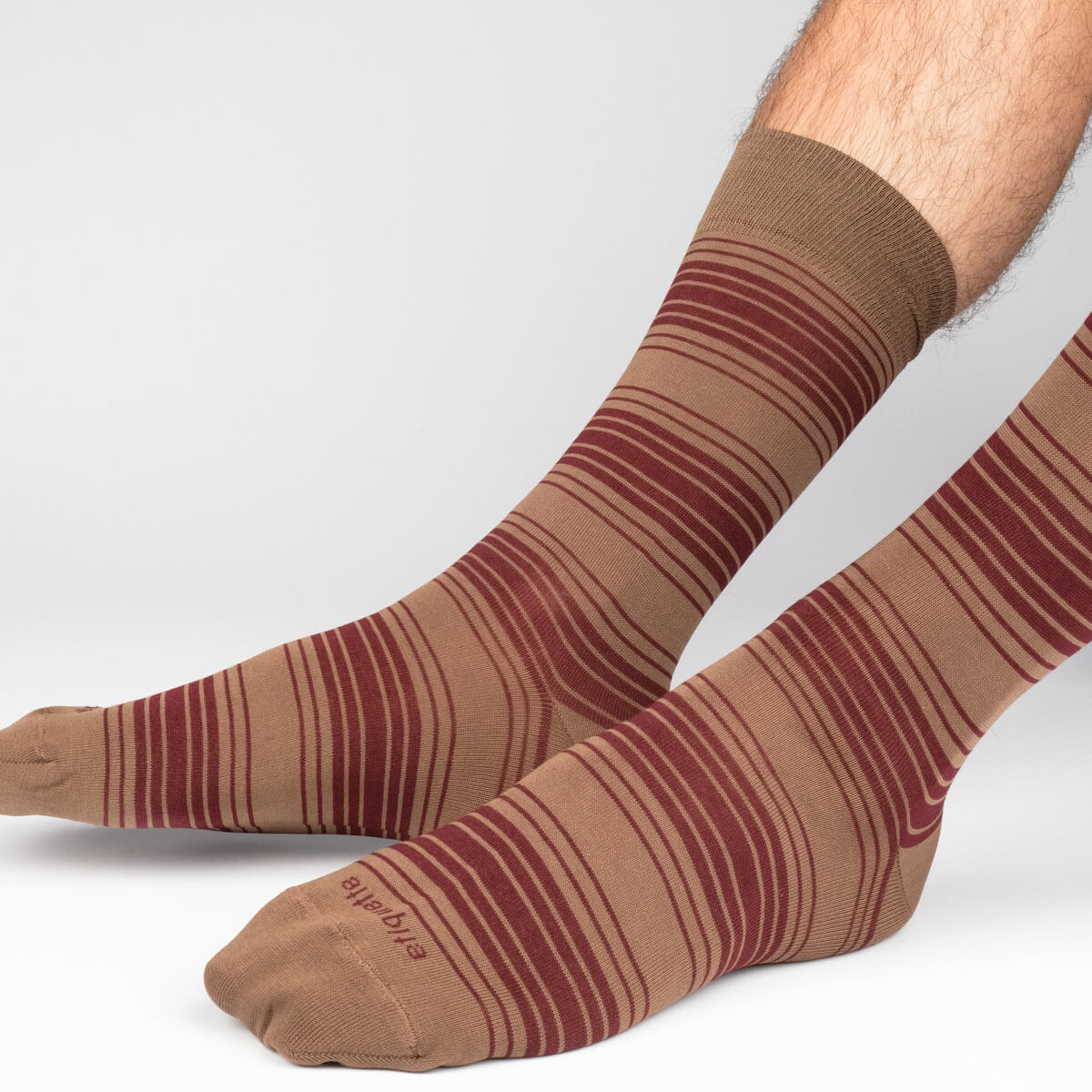 Mens Socks - Tokyo Stripes Men's Socks - Brown⎪Etiquette Clothiers