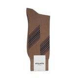 Mens Socks - Vented Stripes Men's Socks - Brown⎪Etiquette Clothiers