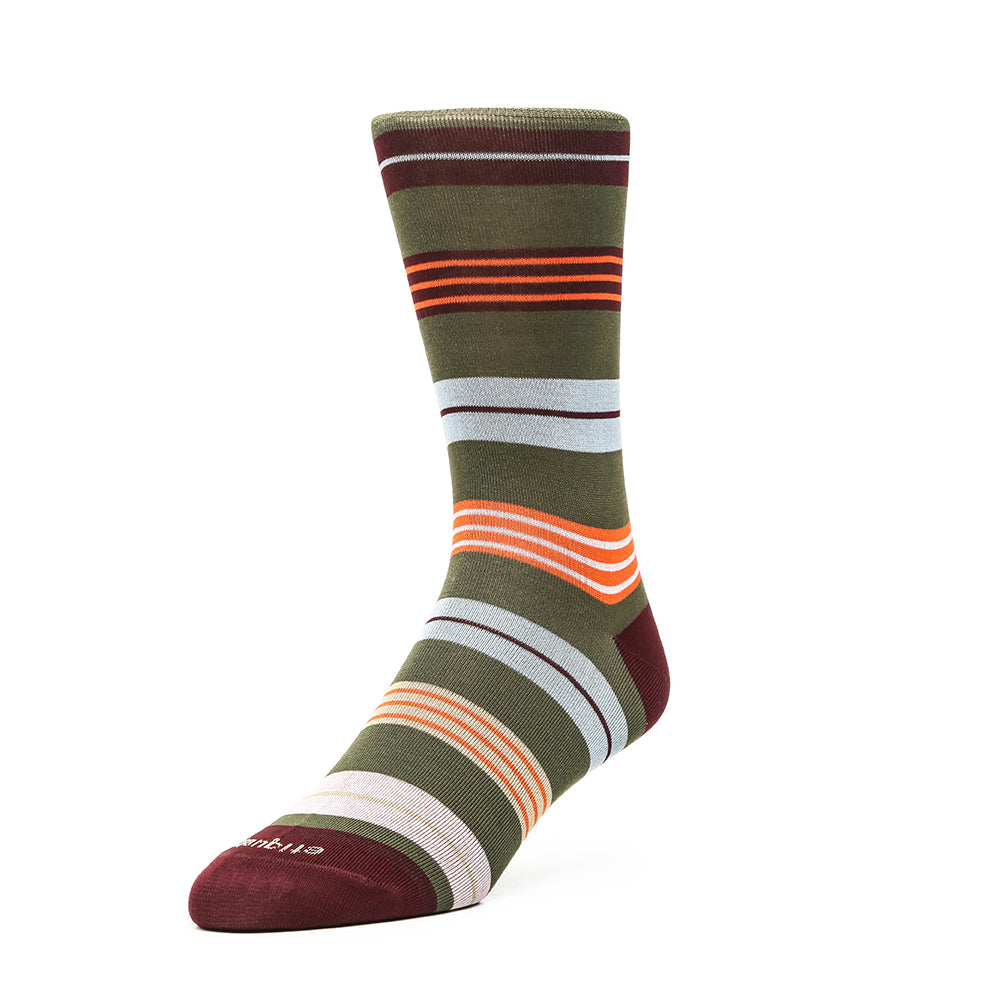Mens Socks - Amsterdam Stripes Men's Socks - Mushroom⎪Etiquette Clothiers