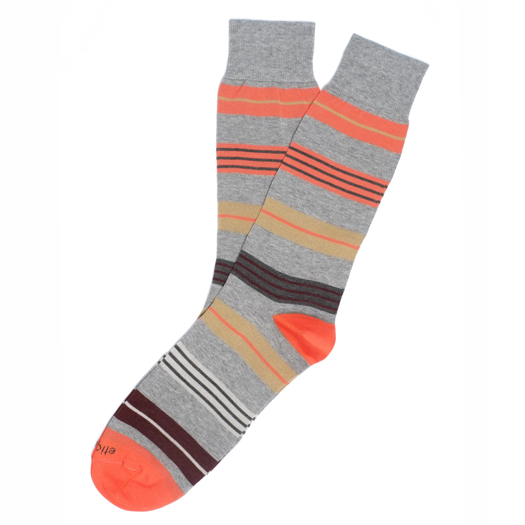 Mens Socks - Amsterdam Stripes Men's Socks - Orange⎪Etiquette Clothiers