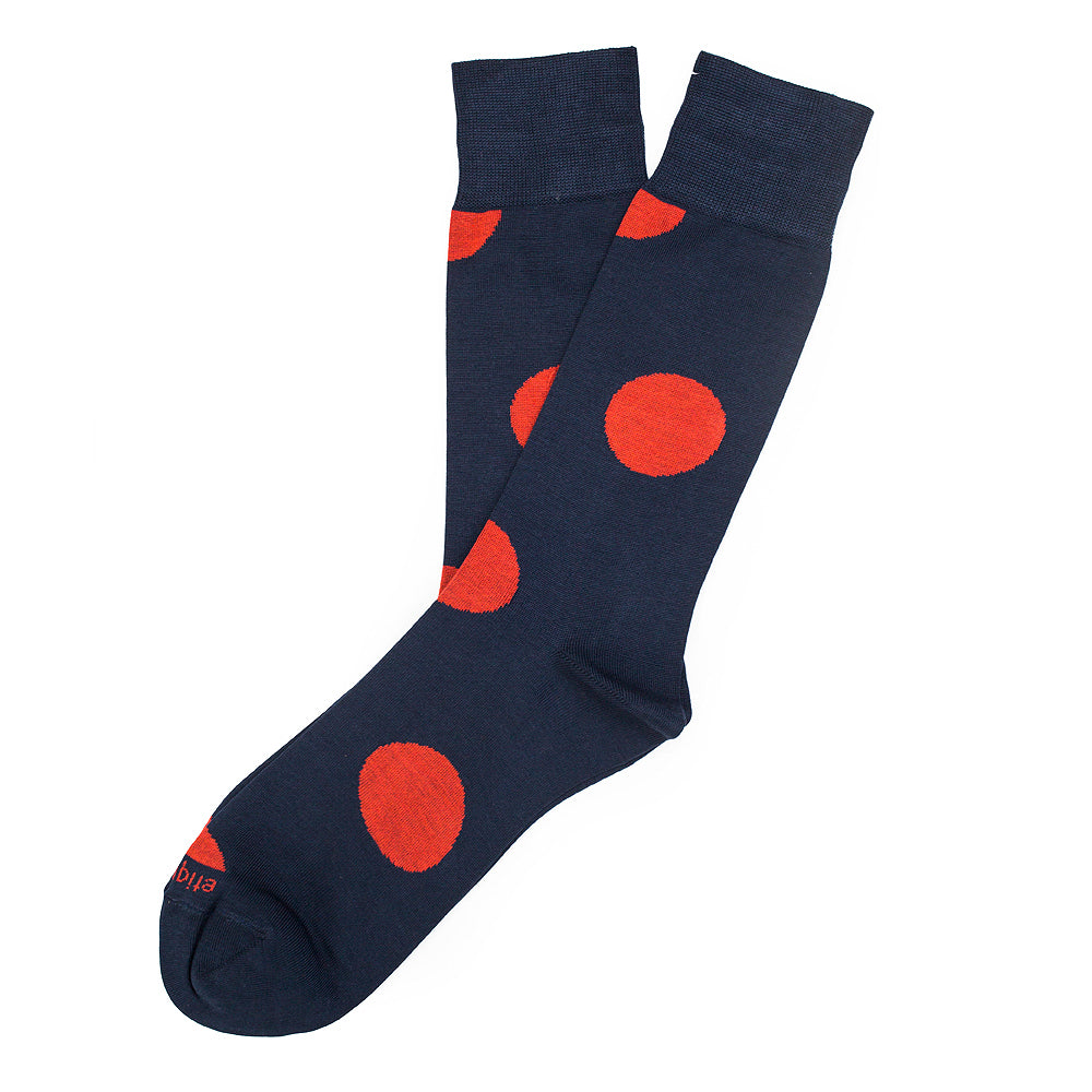 Mens Socks - Big Dot Men's Socks - Navy⎪Etiquette Clothiers