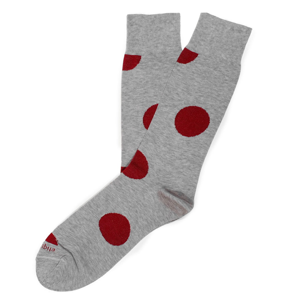 Mens Socks - Big Dot Men's Socks - Grey⎪Etiquette Clothiers