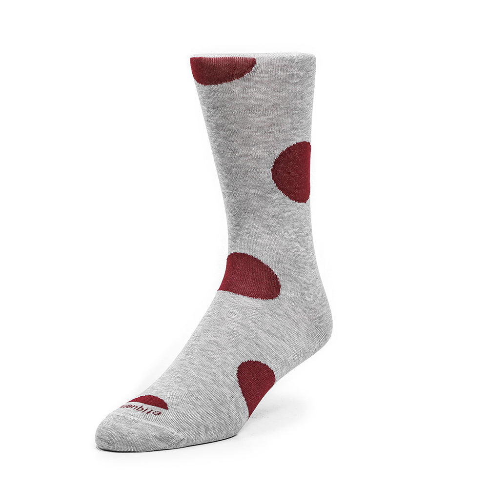 Mens Socks - Big Dot Men's Socks - Grey⎪Etiquette Clothiers