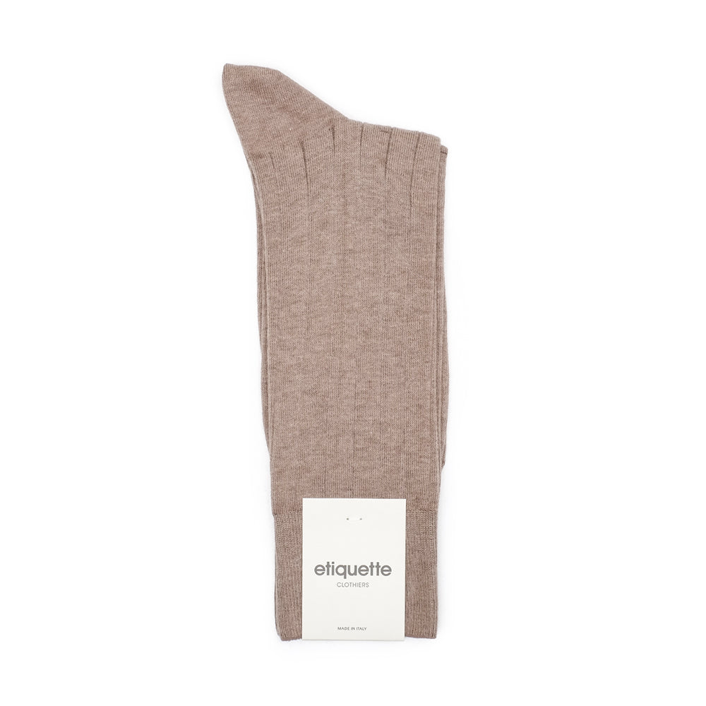 Mens Socks - The Classic Rib Men's Socks - Brown⎪Etiquette Clothiers