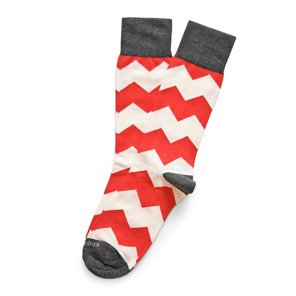 Mens Socks - Everest Stripes Men's Socks - Red⎪Etiquette Clothiers