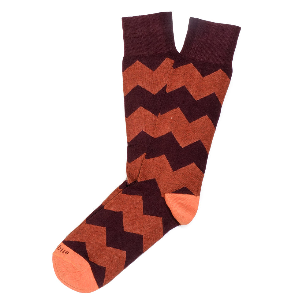 Mens Socks - Everest Stripes Men's Socks - Bordeaux⎪Etiquette Clothiers