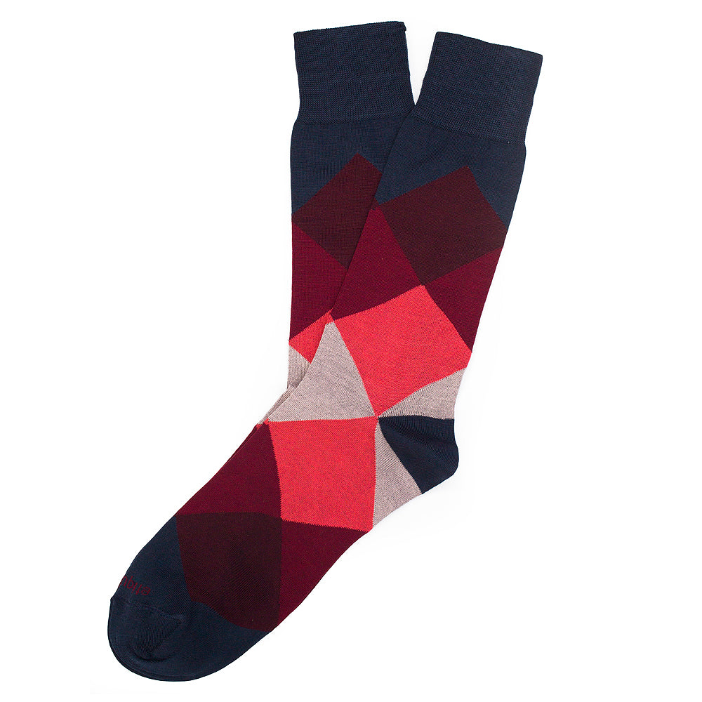 Mens Socks - Harlequin Men's Socks - Dark Blue⎪Etiquette Clothiers
