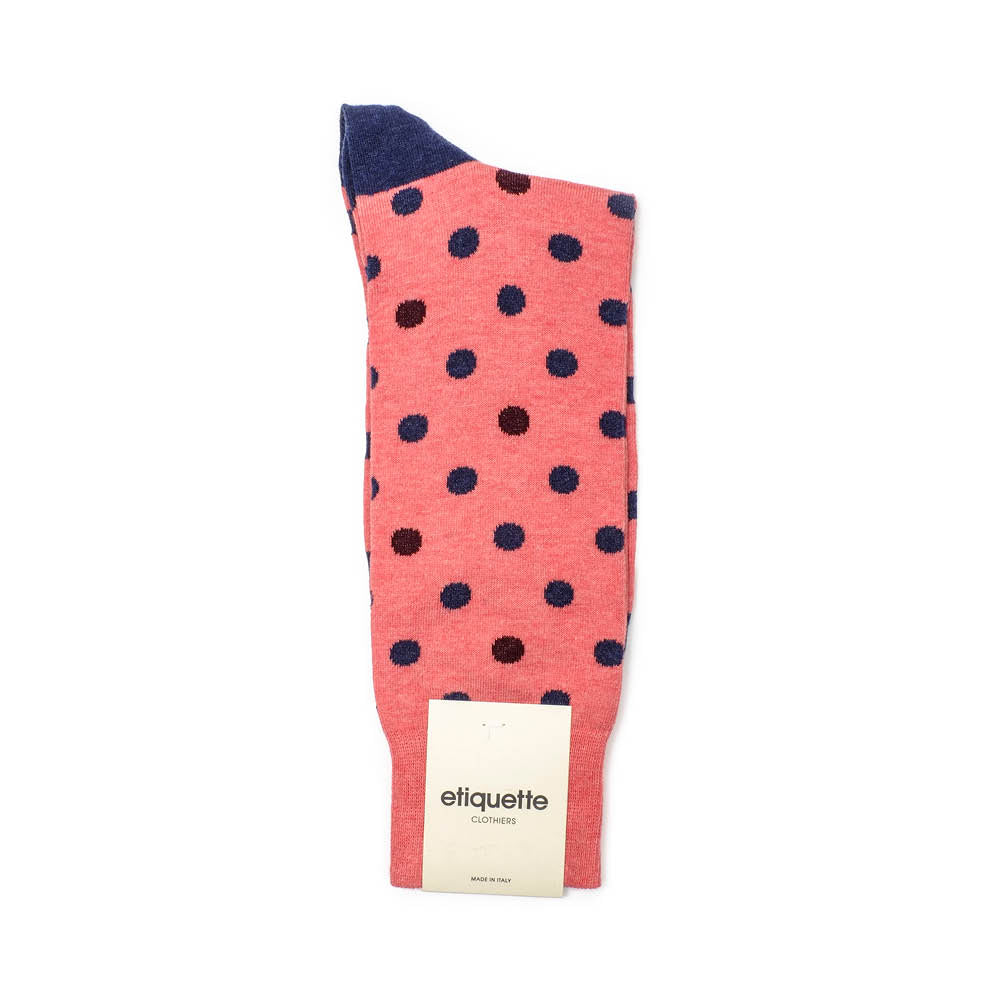 Mens Socks - Mix Polka Men's Socks - Pink⎪Etiquette Clothiers